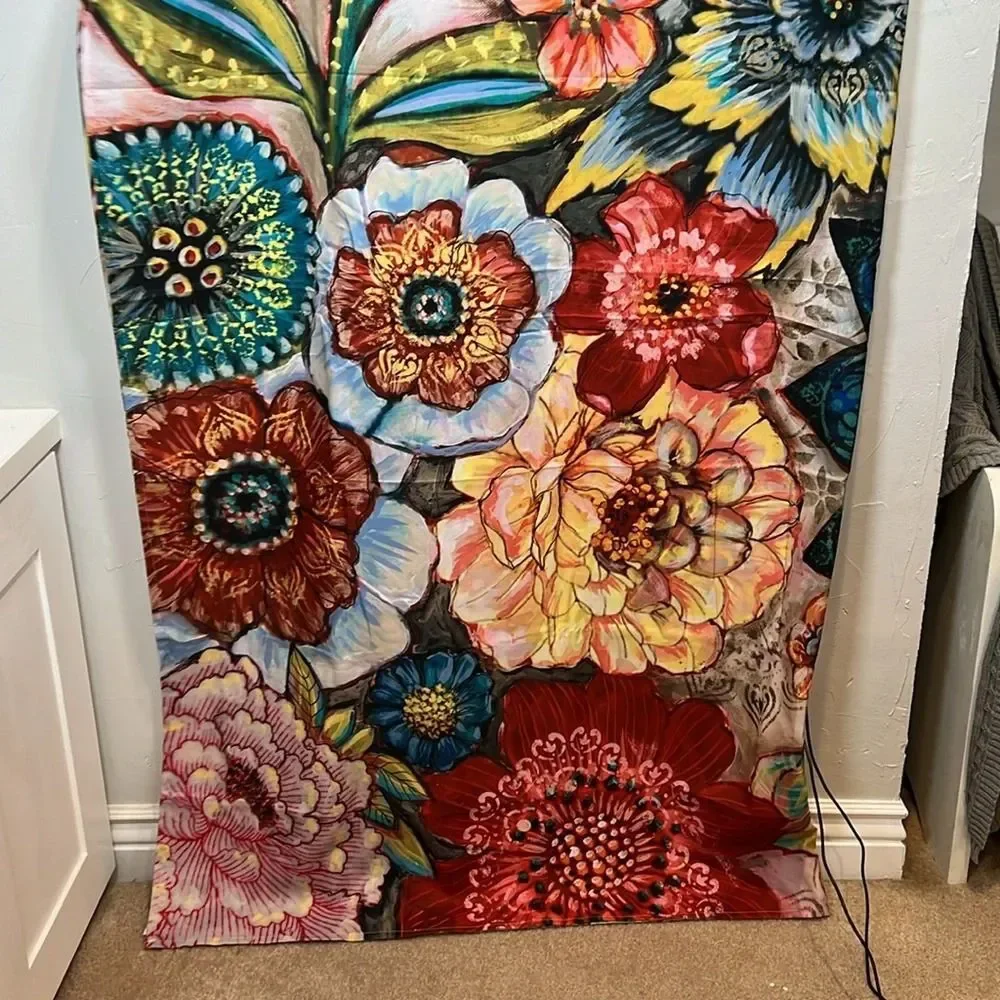 Laural Home Floral Shower Curtain Boho Colorful Spring Floral 71” x 72”